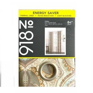 No. 918 Energy Saver Blue Brown Tan Paisley Calico Lichtenberg Grommet Panel Set